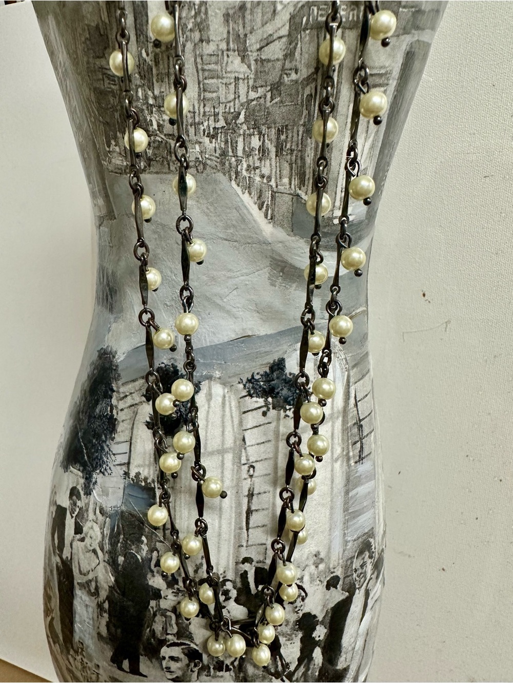 J. Crew Ivory Pearl Multi-Strand Station Necklace